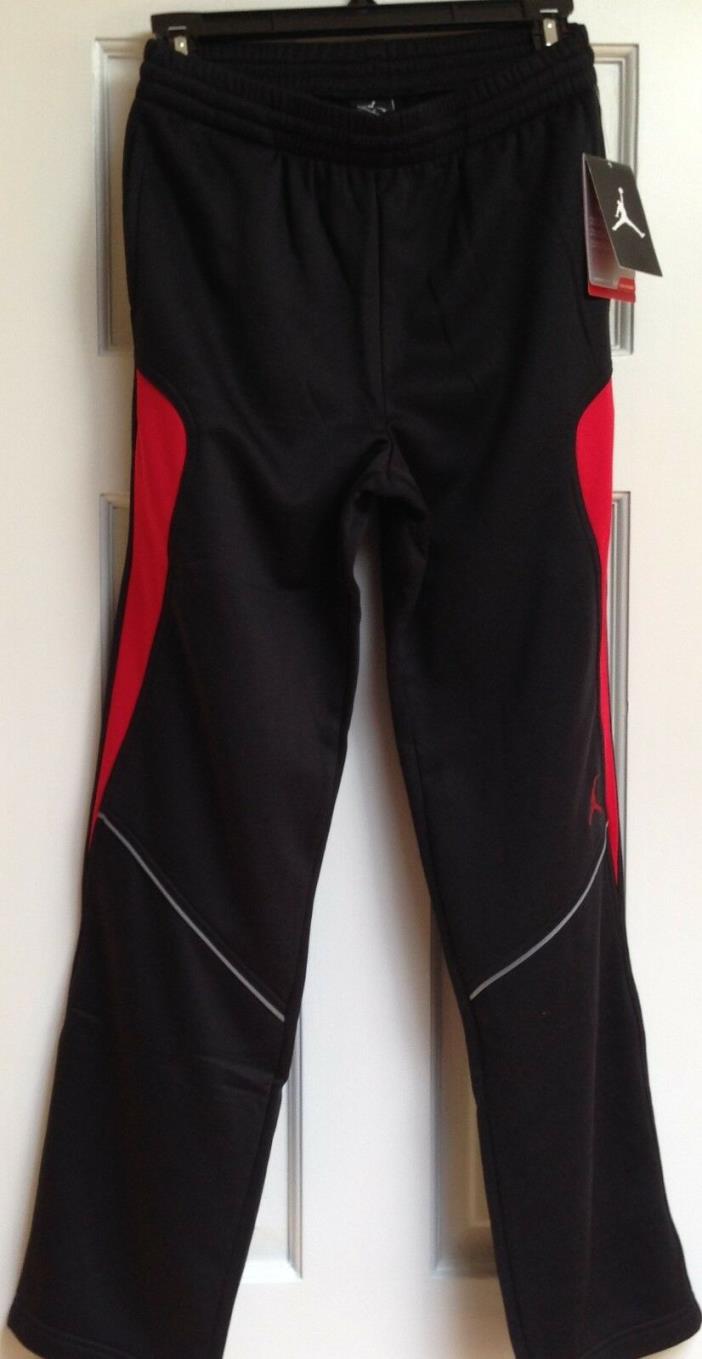 NWT NIKE JUMPMAN AIR JORDAN BOYS BLK/GYM RED THERMA FIT PANTS 952203-KR5 LG $55