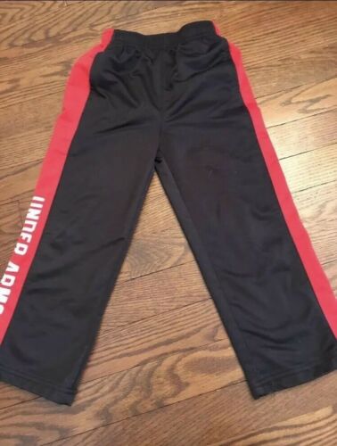 Boy’s Under Armour Red And Black  Pocket Pants Sz 4T