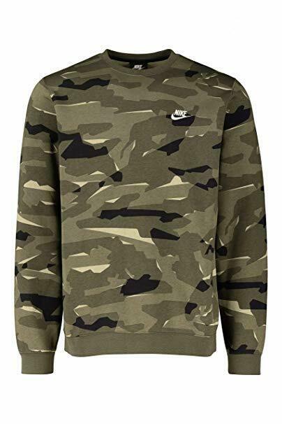 New Nike Sportswear Club Camouflage Camo Crew Sweatshirt Men's Sz L AJ2107-325
