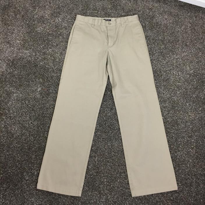 Cherokee Boy's Size 16 Straight Leg Chino Khaki Solid Pants Uniform Dress Code