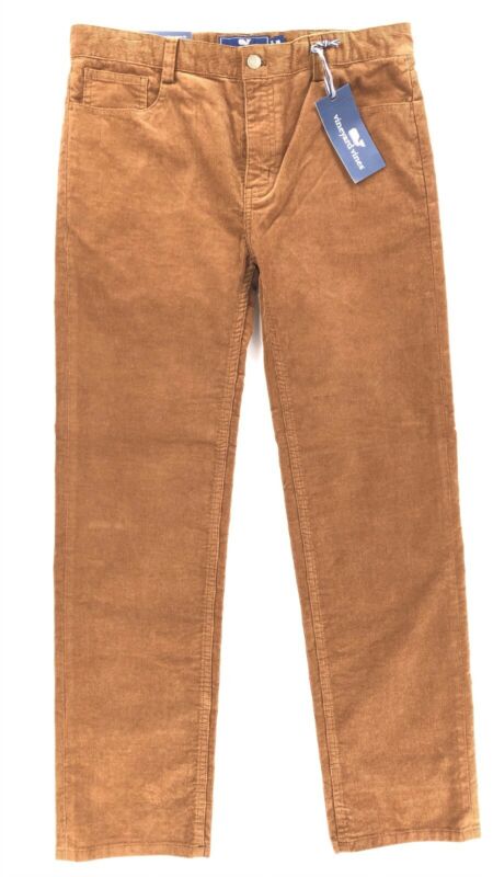 Vineyard Vines Boys 5 Pocket Corduroy Pants Hickory Brown Color Size 18