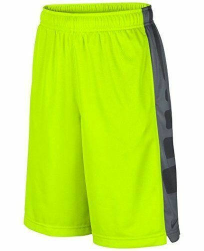 Nike Youth SZ Large  Elite Stripe Basketball Shorts Volt/Gray/Black 546649-711
