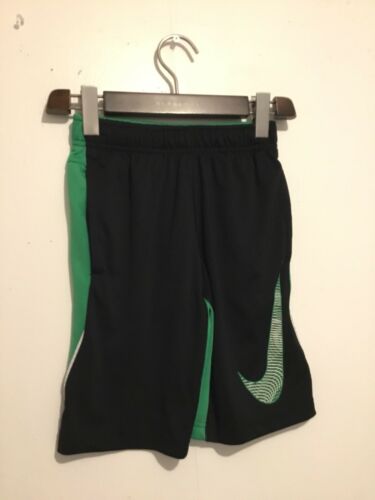 Boys Nike Dri Fit Black and Green Basketball Shorts W/ Pockets Size Small