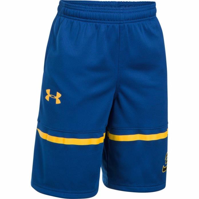 NWT Under Armour Boys' SC30 Spear Shorts 1299312 400 Youth Large Blue/Yellow