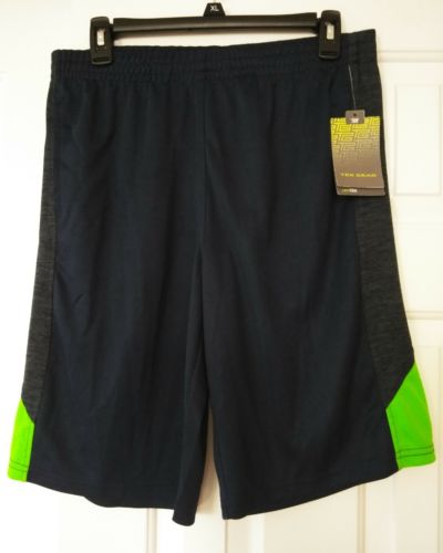 Boy's Tek Gear Block Color Blue/Green/Gray Basketball Shorts- Size:XL(18/20)