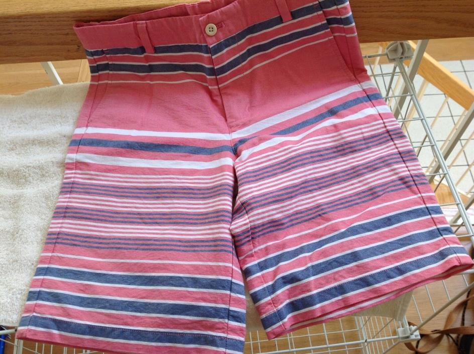 Vineyard Vines Boys Pink/Blue/White Shorts Flat Front Size 16