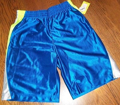 Boys 8 Husky Athletic Shorts Xersion Blue Silver Hot Neon Yellow nwt