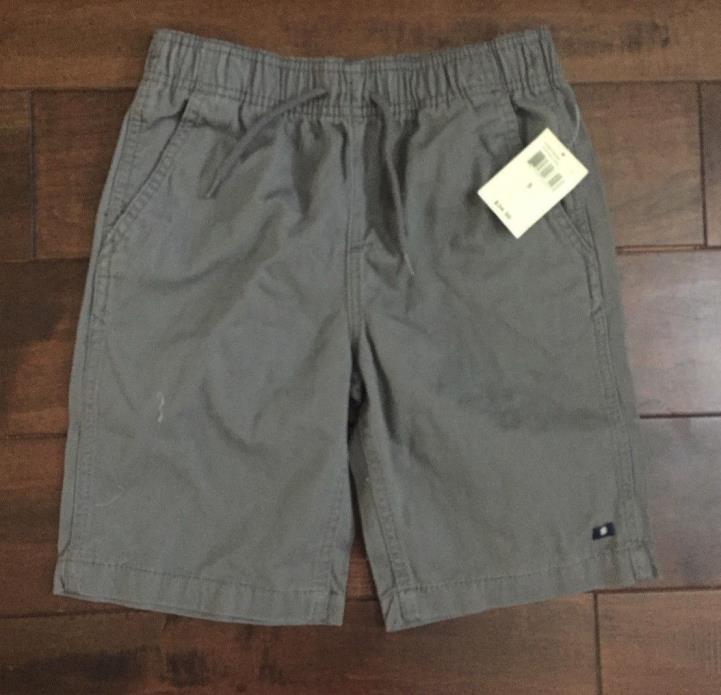 NWT! Lucky Brand Boys Size S Shorts Gray Pockets Elastic Waist Logo 100% Cotton