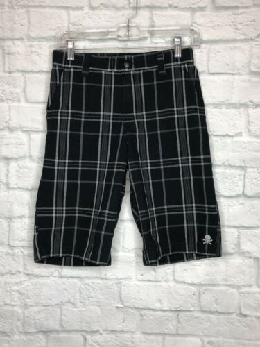 Hawk Boy Shorts Checkered Black Size 14