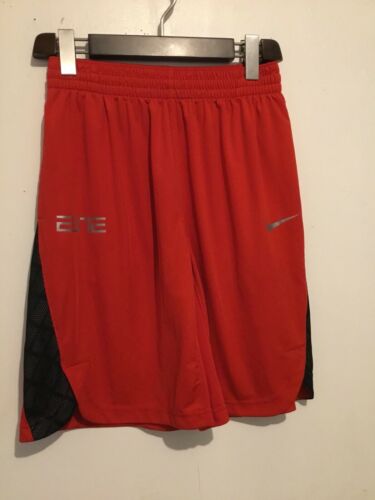 Nike Elite Boys Athletic Shorts Large Lg L Red/Black Basketball Short