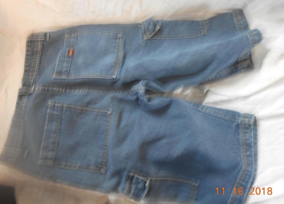 Levi Strauss Signature Boys Blue Jeans Denim Cargo Shorts 18 Regular Adjustable