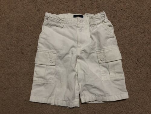 Polo Ralph Lauren Boy's Shorts Size 6 White 100% Cotton Flat Front Adjustable