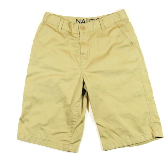 NAUTICA Boys Khaki Tan CASUAL SHORTS  Size 18 100% Cotton