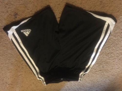 ADIDAS CLIMACOOL YOUTH BOYS SOCCER SHORTS BLACK WHITE XS USED POLYESTER