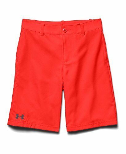 Under Armour Medal Play Golf Shorts Adjustable Waist Bolt Orange Boys XL *NEW*