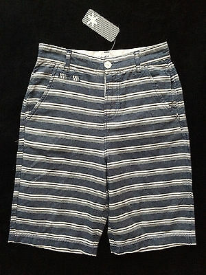 Splendid Blue and White Woven Stripe Shorts Boys Size 14 *NEW*