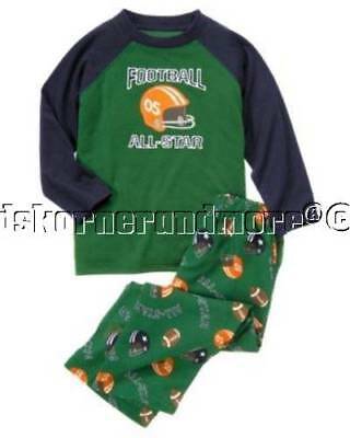 Gymboree Boys Gymmies 3-4 Football All-Star Green Pajamas