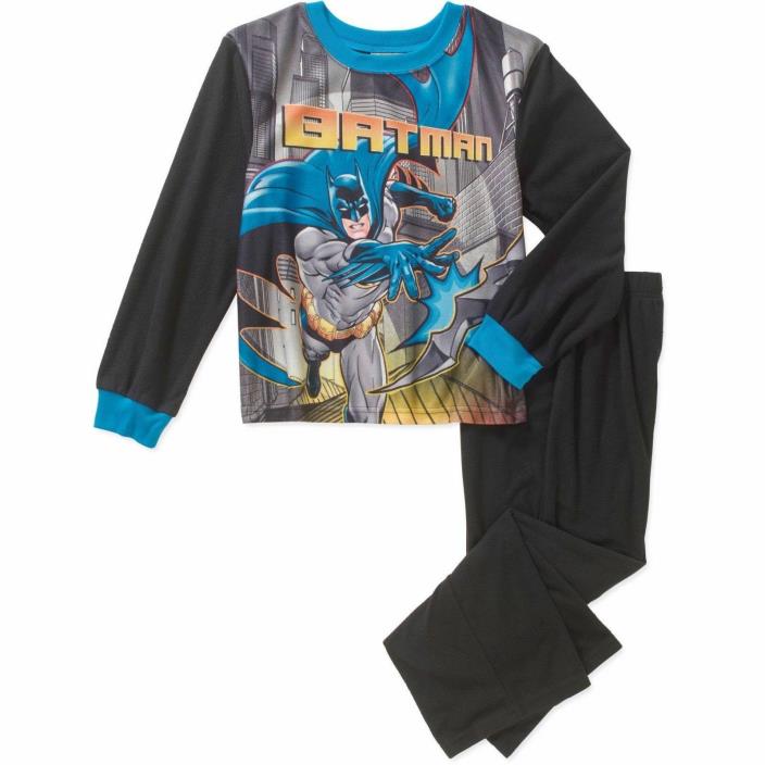 Boys Flannel Batman 2 Piece PJ Pajama Sleepwear Set Size 4/5 NEW