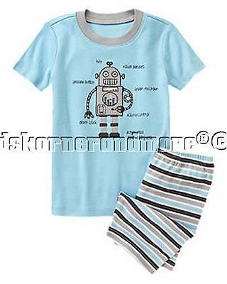 Gymboree Boys Gymmies 10 Sleepy Robot Pajamas PJs Alarm Clock Blue
