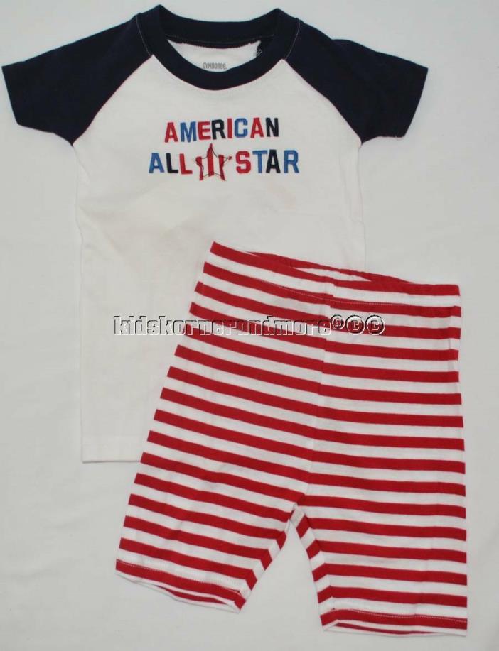 Gymboree Boys Gymmies 4 4T American All Star Set New Pajamas Sleepwear Red