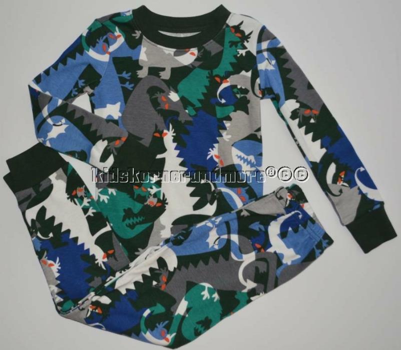 Gymboree Boys Gymmies 4 4T Camouflage Dinosaurs Dino Monsters Green Blue New