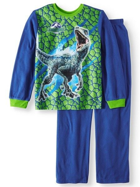 NWT Boy's Sz 4 - 5 Jurassic World Dinosaur Flannel Pajamas NEW