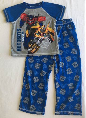 NEW Robots In Disguise Boys Size 6 7 Pajama 2-piece Set Shirt Pants Summer Fall