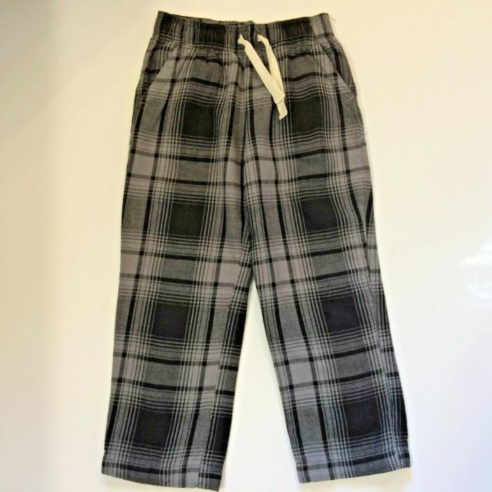 Arizona Pajama Pants Boys Size M Med 8 Gray Black 100% Cotton