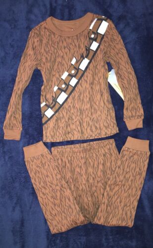 NWT Disney Childrens Chewbacca Costume Pajama Set Size 7 Brown Black