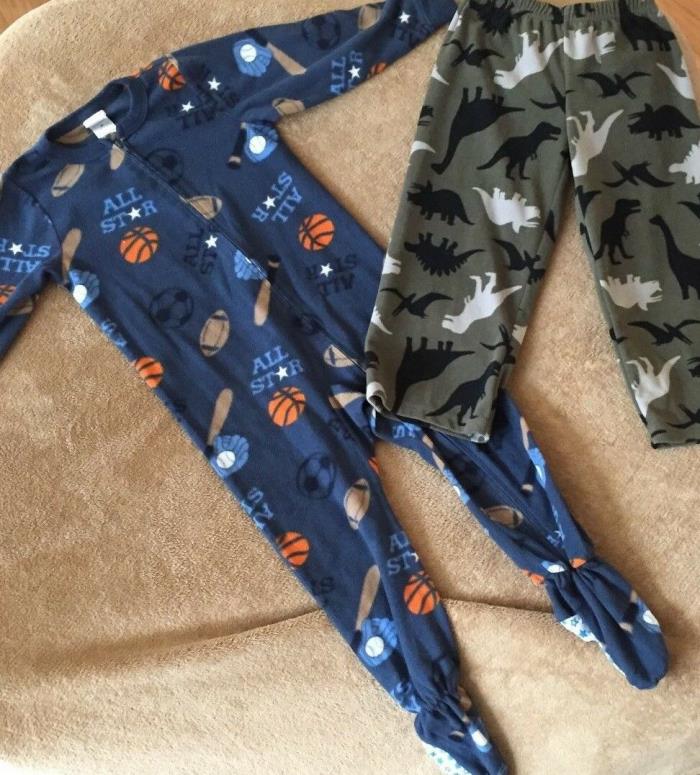 Boys Jumping Beans Pajamas Footed and Second Pair Carters Bottoms Size 4