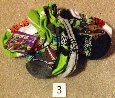 ! Ninja Turtle Boys Socks Size 4 - 7.5  6 Pairs Leo, Raph Mikey Don and Splinter