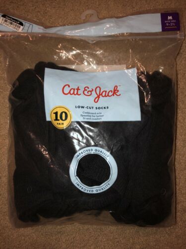 Cat & Jack Boys Low Cut 10 Pack Boys Socks Black
