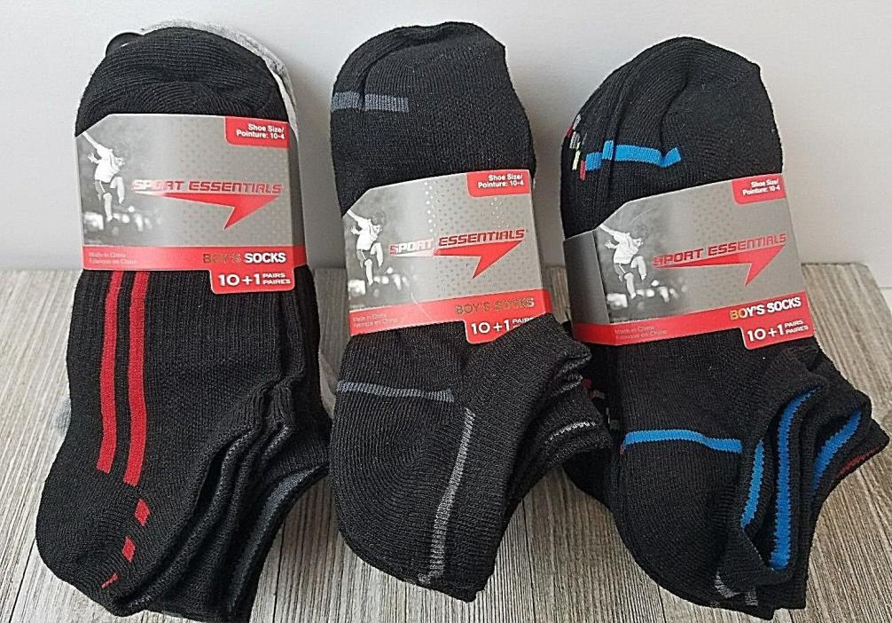 Sport Essentials Boys Socks 3 Packs of 11 Pairs  33 Pairs Size 10-4 New NIP