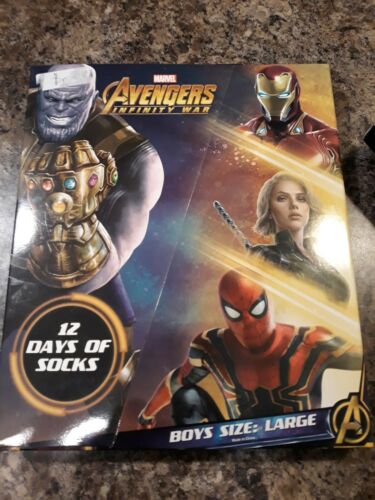 Marvel Avengers Infinity War 12 Days of Socks Boys Size Large
