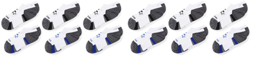 Boys' 6 Pack Athletic No Show Socks Exclusive WHITE MEDIUM Shoe Size 4 9.5
