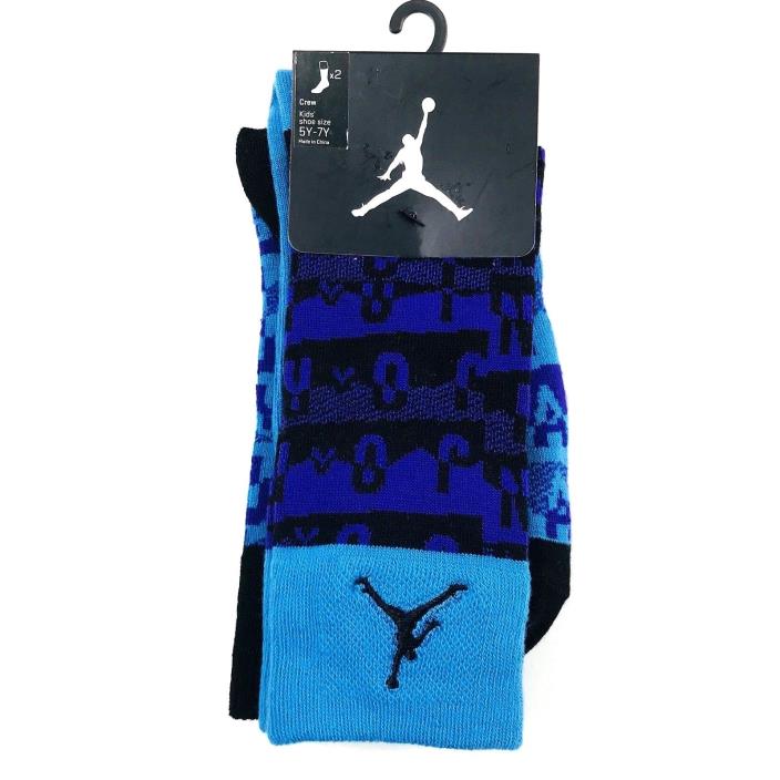 Nike Jordan Jumpman Socks Set Size Medium Boys Purple Blue Black Crew