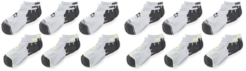 Boys' 6 Pack Athletic Low Cut Ankle Socks Exclusive Vapor GRE GREY Heather