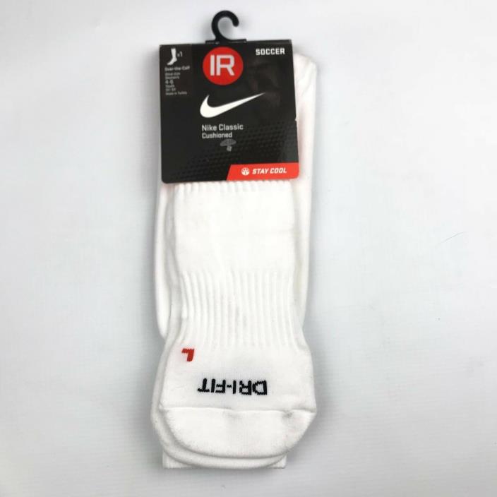 Nike Dri Fit soccer socks size youth small white over the calf NEW NWT