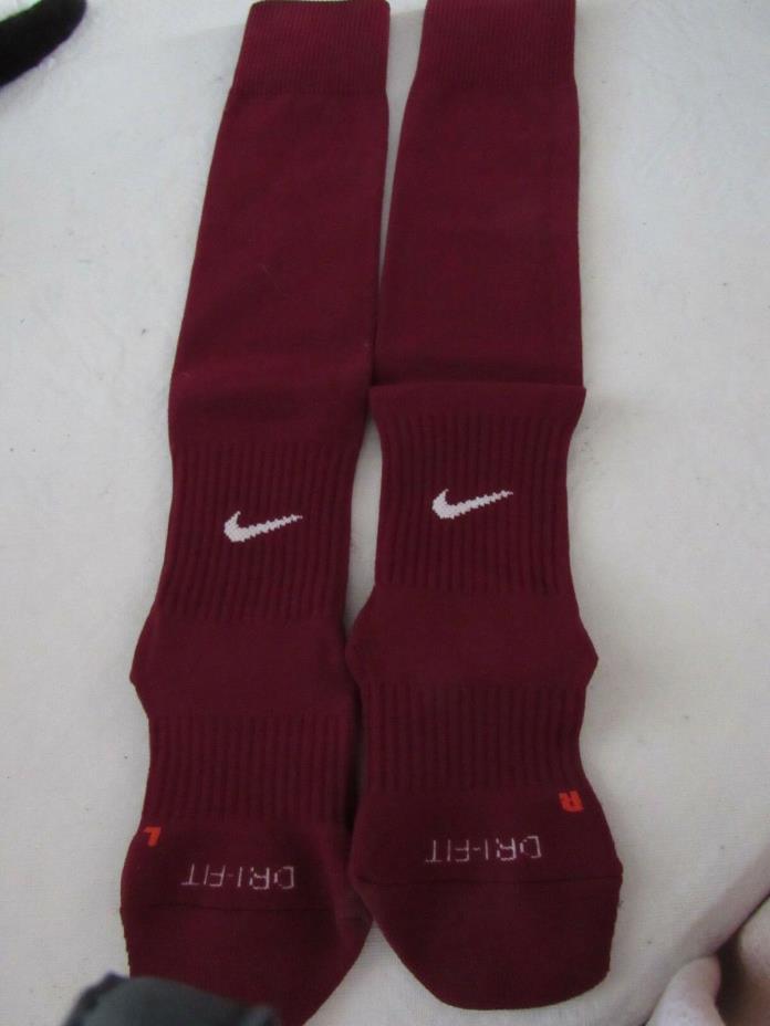 NIKE BOYS/GIRLS SOCCER SOCKS MAROON Cushioned Over the Calf Youth 3-5 SHOES