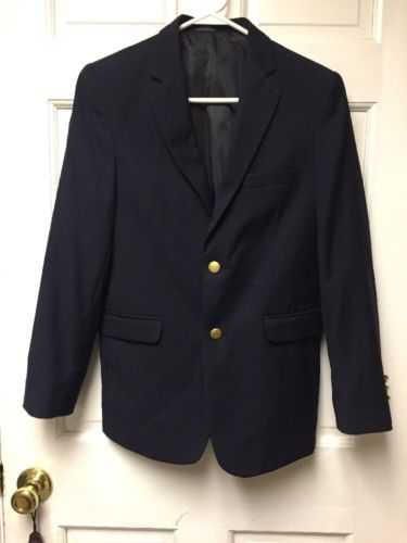 Boys 16 Reg Chaps Navy 2 Button Blazer / Jacket