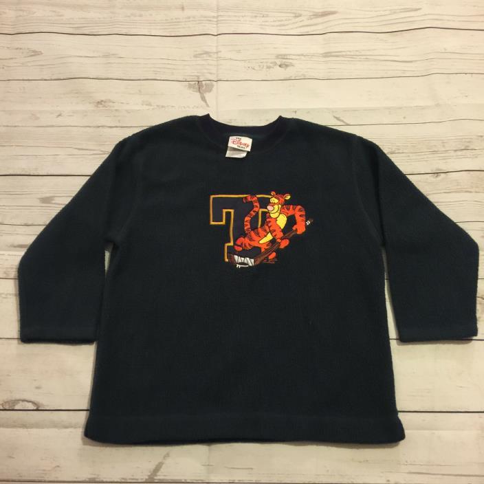 Vintage Disney Store Tigger Hockey Crew Neck Fleece Sweatshirt Kids Size 6 #11