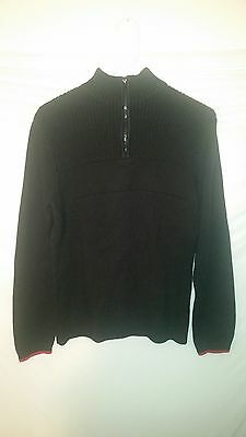 Boys 82Zero 82 Zero Black Long Sleeve 1/4 Zip Mock Sweater Large L