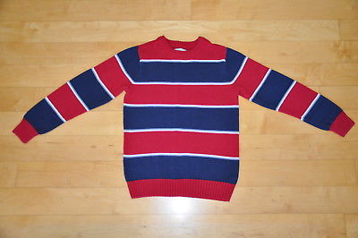 Boys Size M 7/8 TCP Red Navy Blue Striped Crew Neck Sweater, LN, Nice!