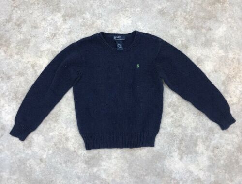 Polo Ralph Lauren Boys Blue 100% Cotton Long Sleeve Pullover Sweater Sz 6