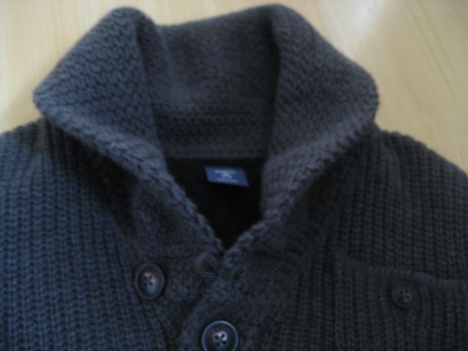 Boys XS 4-5 Gray GAP KIDS Cardigan Knit SWEATER Cotton WOOL LINING Jacket Button
