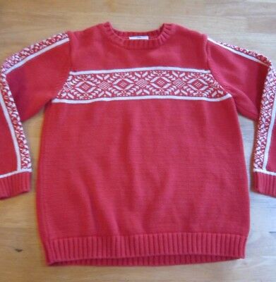 Hanna Andersson Handsome Red White Nordic Style Cotton Sweater Size 120 5 6
