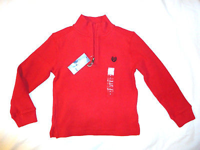 Boys Chaps Red Sweater Quarter Zip Mock Turtle Neck Size 4 MRSP $34.00 Pictures