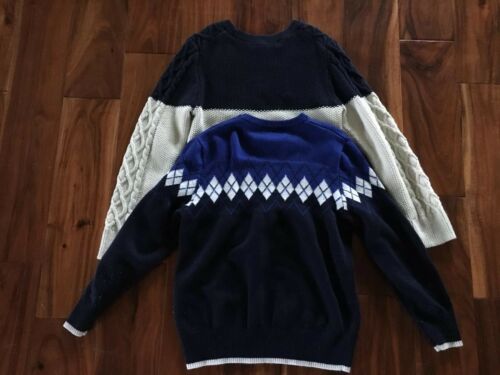 Leo&Lily Hope And Henry Big boys sweaters size 8 Lot Of 2 Blue Wool Pullover