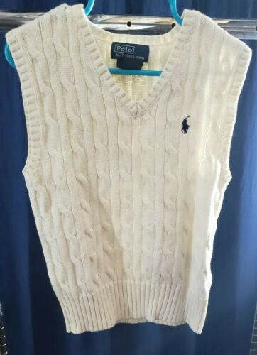 Boys Size 4t cream ralph lauren polo sweater vest
