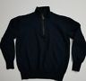 ORVIS 100% Merino Wool Navy Blue Pullover 1/4 Zip Sweater YOUTH BOYS SZ LARGE